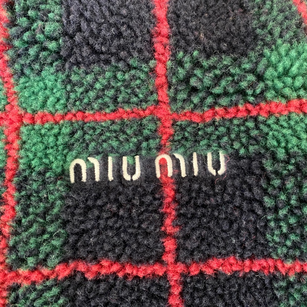 Miu Miu Checked Teddy Zip Up Fleece Jacket Coat Sweater~aso Rhianna~S,Small,36 - Picture 10 of 13